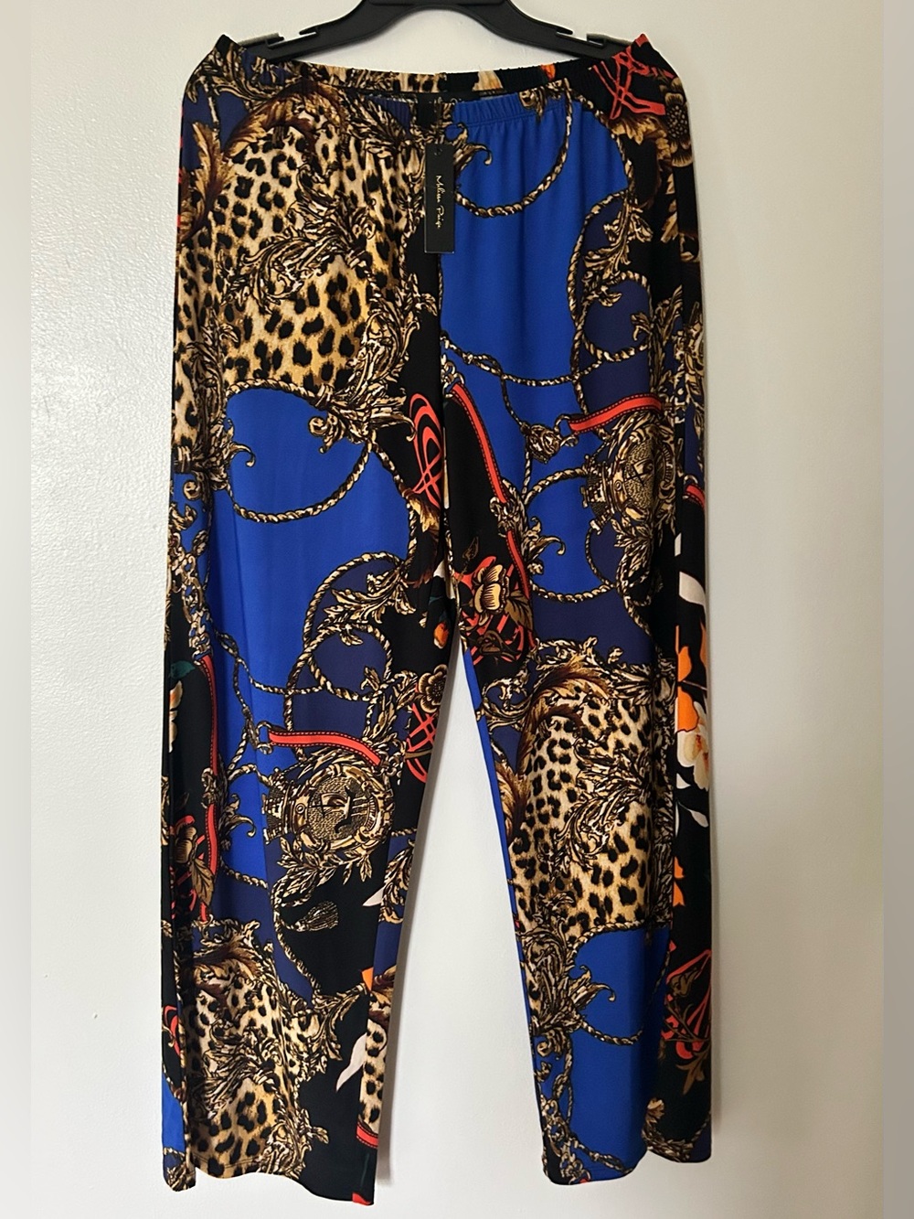 Women’s Blue & Black Printed Pants - Designer Style